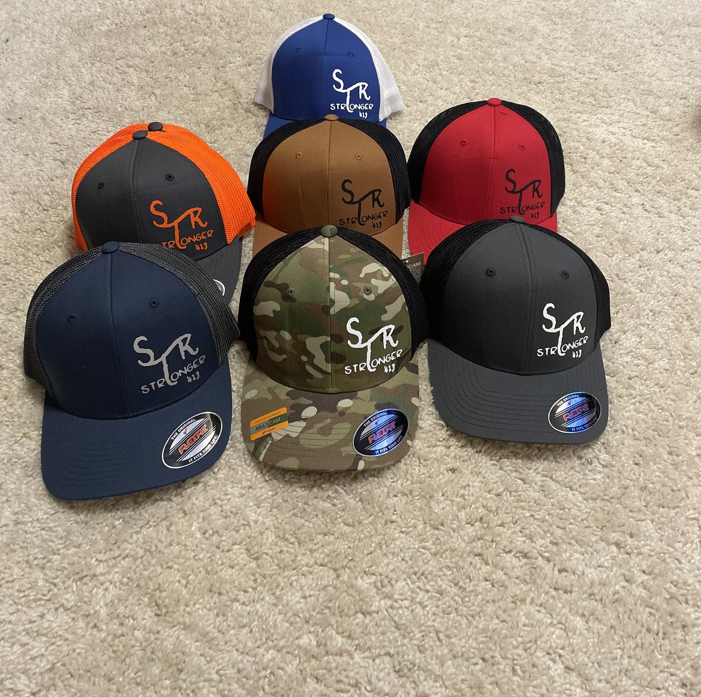 CUSTOM ORDER FLEX FIT HATS--ONE SIZE FITS ALL
